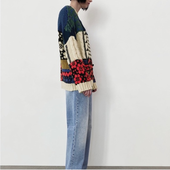 ZARA Oversized Patchwork Knit Sweater, Limited Edition - Picture 4 of 10